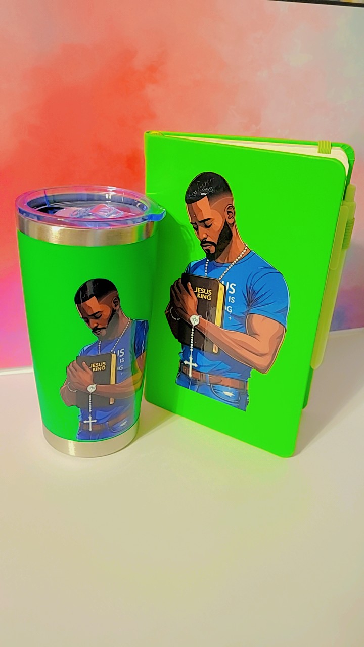 Praying Man with Matching Drinkware