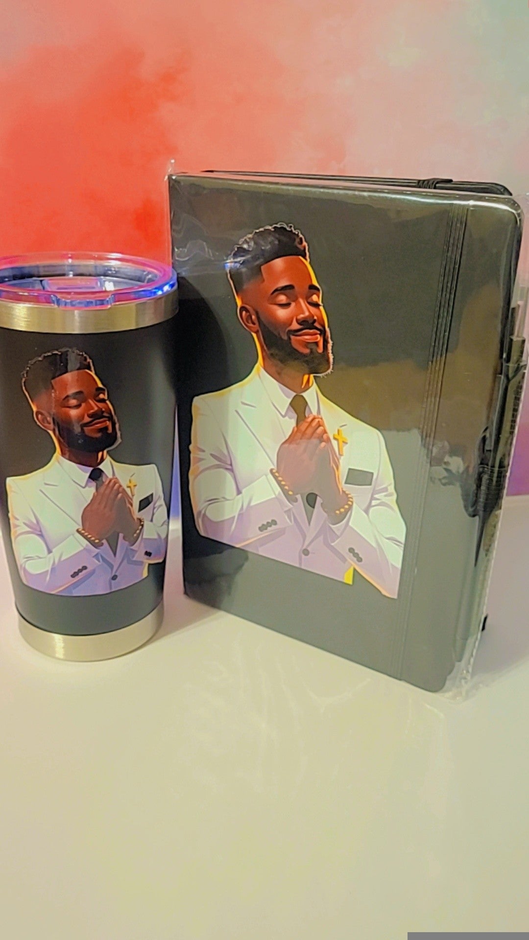 Praying Man with Matching Drinkware