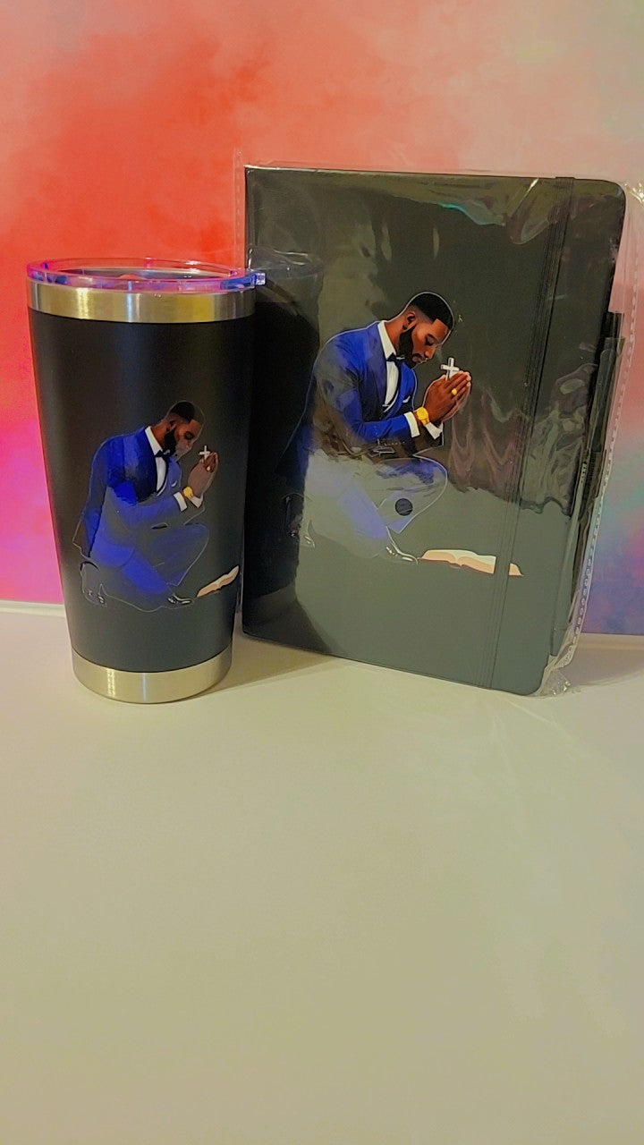 Praying Man with Matching Drinkware